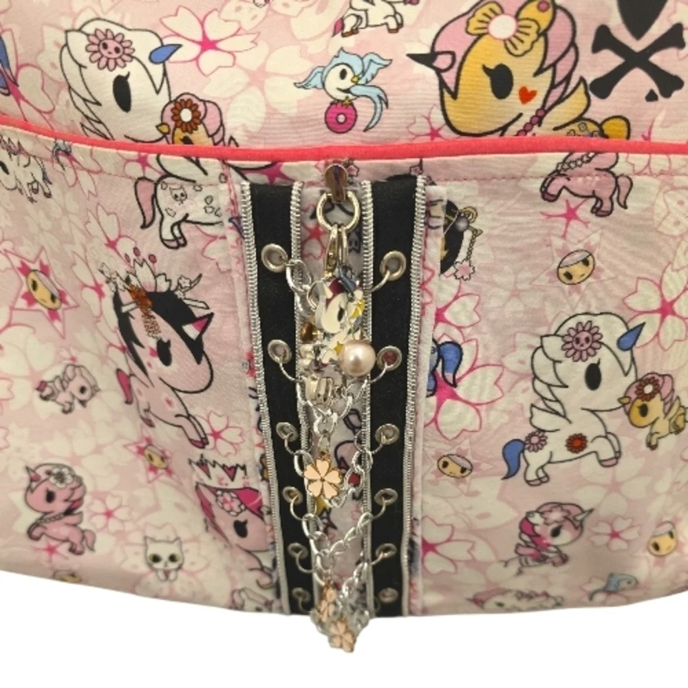 Pink Unicorn Sakura Flower Themed Crossbody Shoulder Custom Made Bag NWOT - Picture 3 of 9